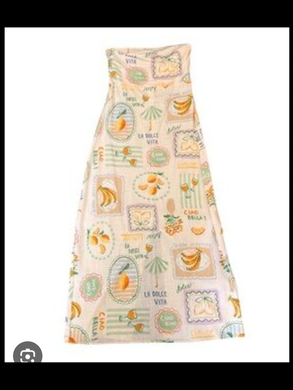 Paper Heart Sweet Citrus Print A-line Maxi Dress - Peach & Mint